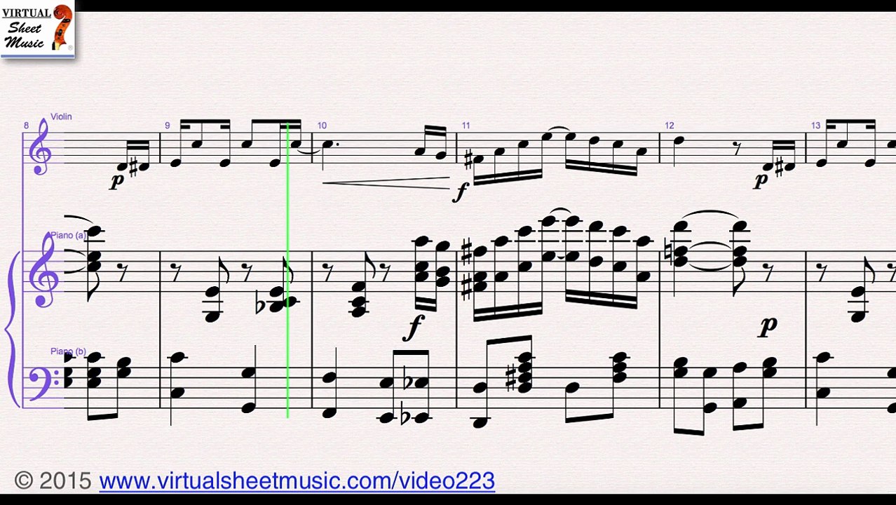 Scott Joplin's The Entertainer for violin - Sheet Music Video Score