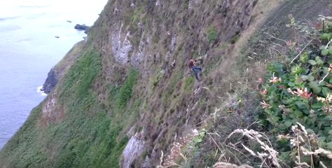 Hexacopter Saved by Rappelling Rescuer