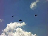 Royal Danish Air Force choppers in formation est of Aalborg June 2009