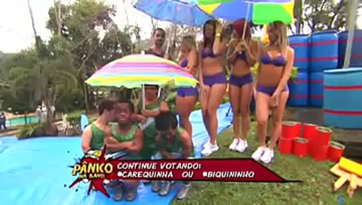 Pânico na Band 10/06/12 - Academia de Panicats com beijo de Taís e Pedrinho