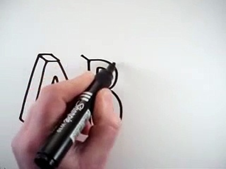 How to Draw 3D Letters: A B C D