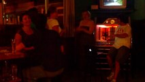 Attempt at karaoke in Dukes Backpackers, Greymouth New Zealand.