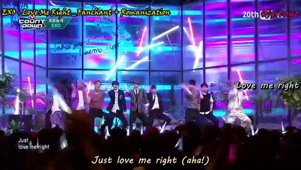Fanchant + Romanization (color coded lyrics) - EXO _ Love Me Right