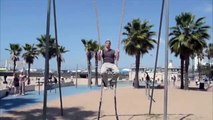 Ninja Warrior - Training on the Beach in Santa Monica, California