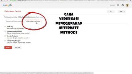 Cara Daftar dan Verifikasi website atau blog di Webmaster
