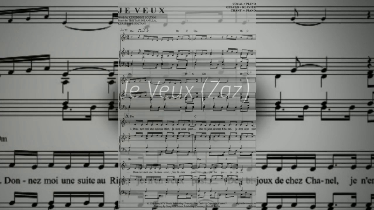 Noten bei notendownload - Je Veux (Zaz)