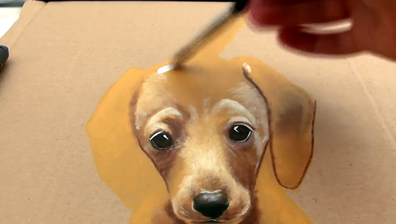 Painting of a dog in 3D _ -PET ME- _ Anamorphic illusion - Dailymotion-Video