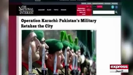 Foriegn Magazine also appreciating Karachi operation