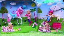 Barbie Puppy Mobile & New 2015 Chelsea Pony with Frozen Kids, Elsa & Princess Anna DisneyCarToys