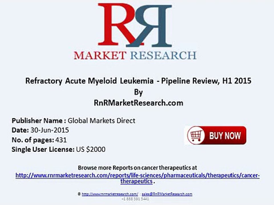 Refractory Acute Myeloid Leukemia Pipeline Global Therapeutics Landscape Review H1 2015