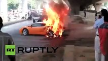 En 60 segundos: Mira cómo un Lamborghini Gallardo se incendió en una avenida