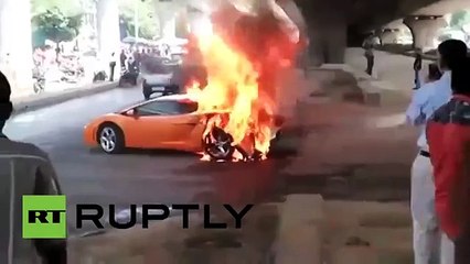 En 60 segundos: Mira cómo un Lamborghini Gallardo se incendió en una avenida