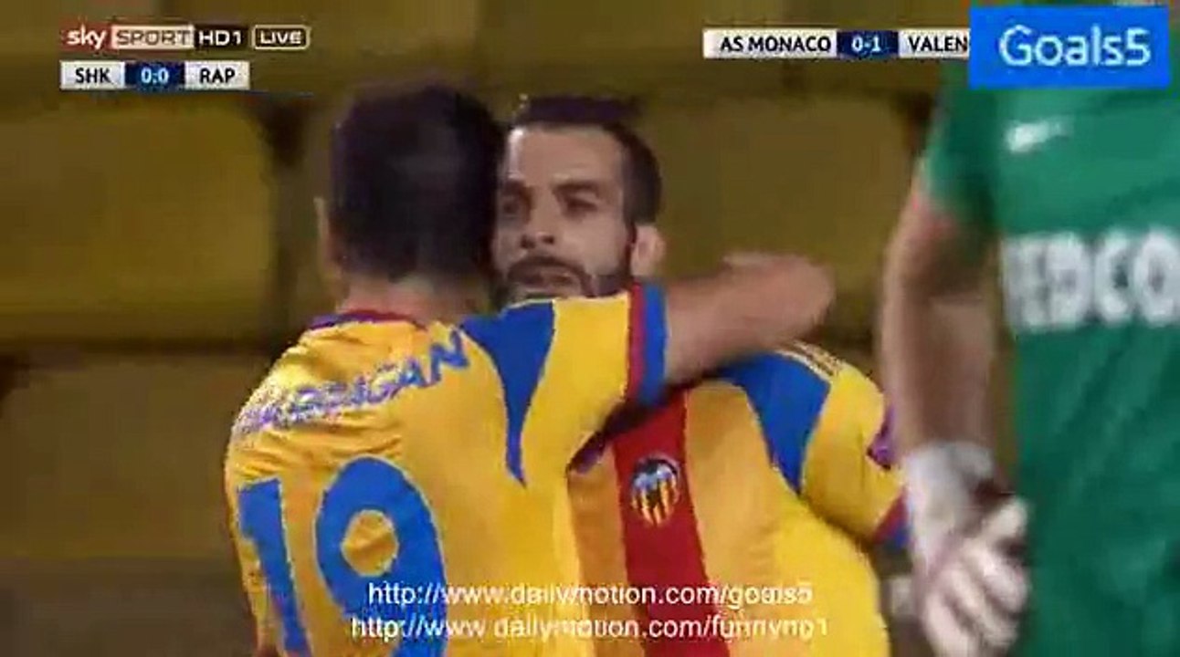 Alvaro Negredo Goal AS Monaco 0 - 1 Valencia Champions League 25-8-2015