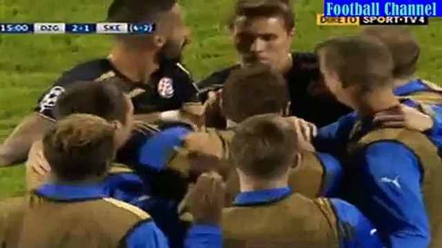 Armin Hodzic Amazing Volley Goal - Dinamo Zagreb 2 - 1 Skenderbeu - Uefa Champions League 25.08.2015