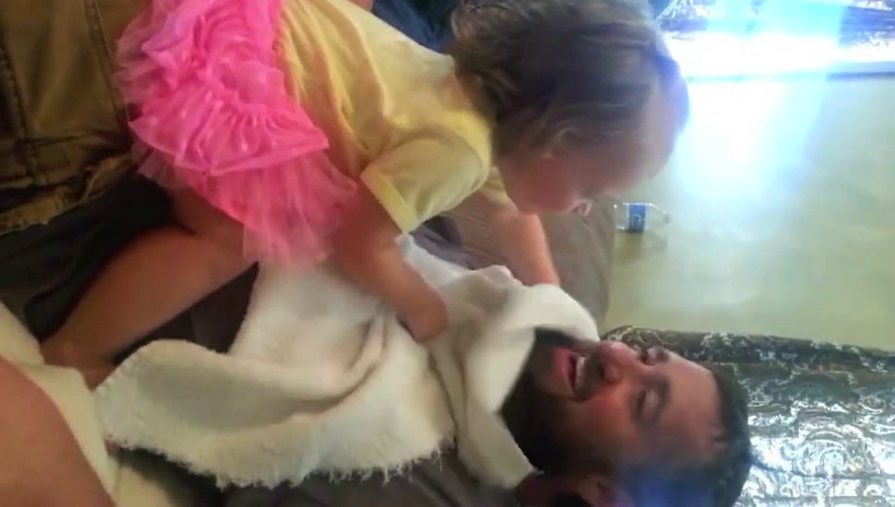 Baby Girl loves Beard and hates clean shaved father