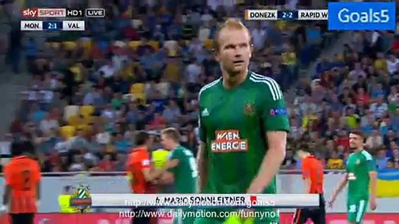 Mario Sonnleitner RED Card Shakhtar 2 - 2 Rapid Vienna Champions League 25-8-2015