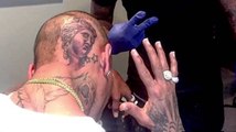 Chris Brown Gets Greek Goddess Tattooed on His Head