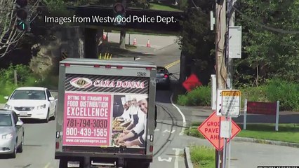 Truck crashes into bridge in Massachusetts