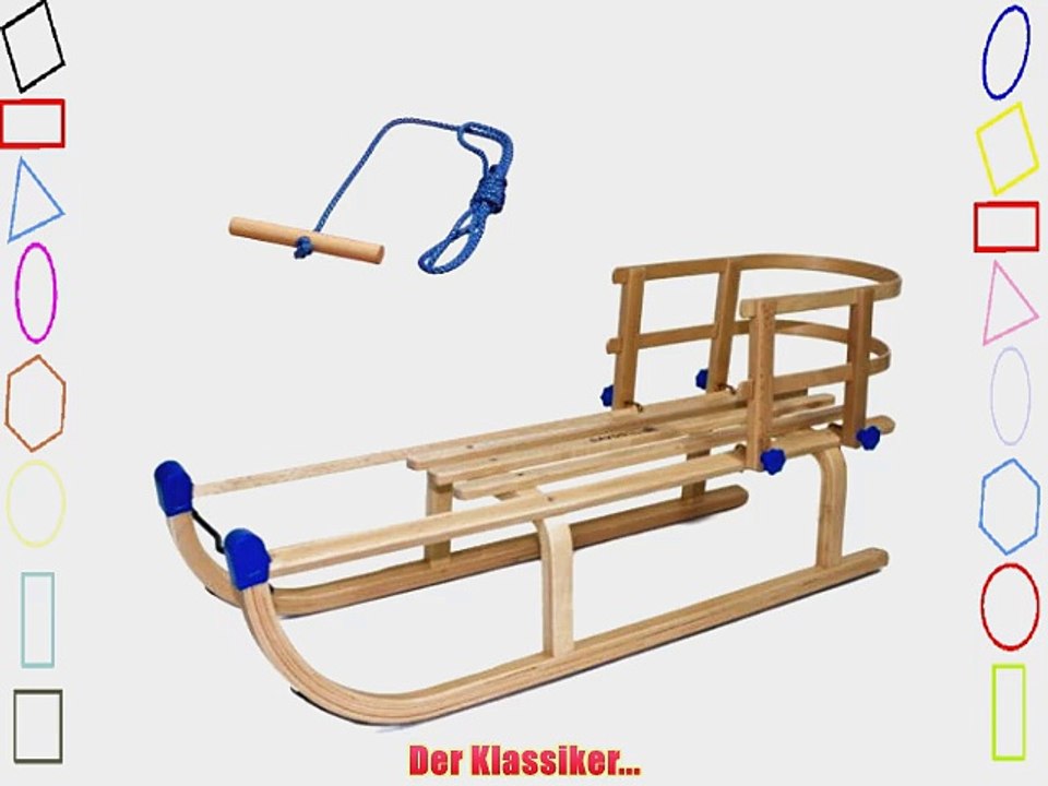 FLS Holzschlitten DAVOS 110 (Schlittenset incl. Zugleine und R?ckenlehne)