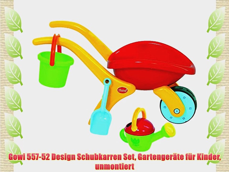 Gowi 557-52 Design Schubkarren Set Gartenger?te f?r Kinder unmontiert