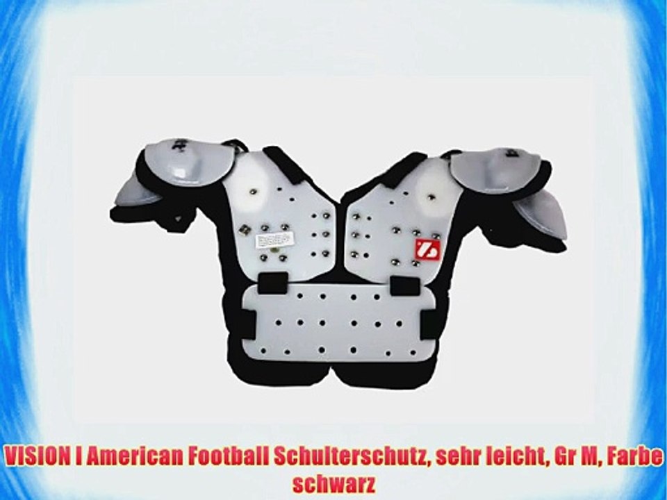 VISION I American Football Schulterschutz sehr leicht Gr M Farbe schwarz
