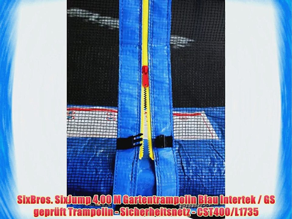 SixBros. SixJump 400 M Gartentrampolin Blau Intertek / GS gepr?ft Trampolin - Sicherheitsnetz