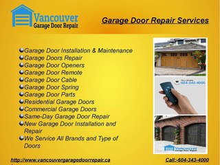 Garage Door Maintenance, Installation and Repair Solution in Vancouver