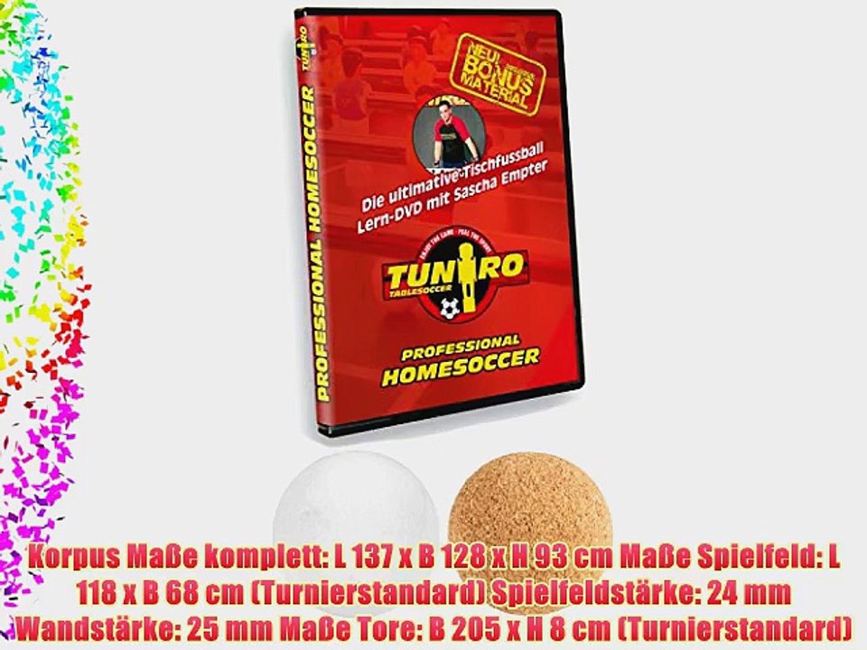 Tuniro Tischfussball Classic V Basic Serie Teleskopstangen BTFV Zertifiziert 60 kg 20060101