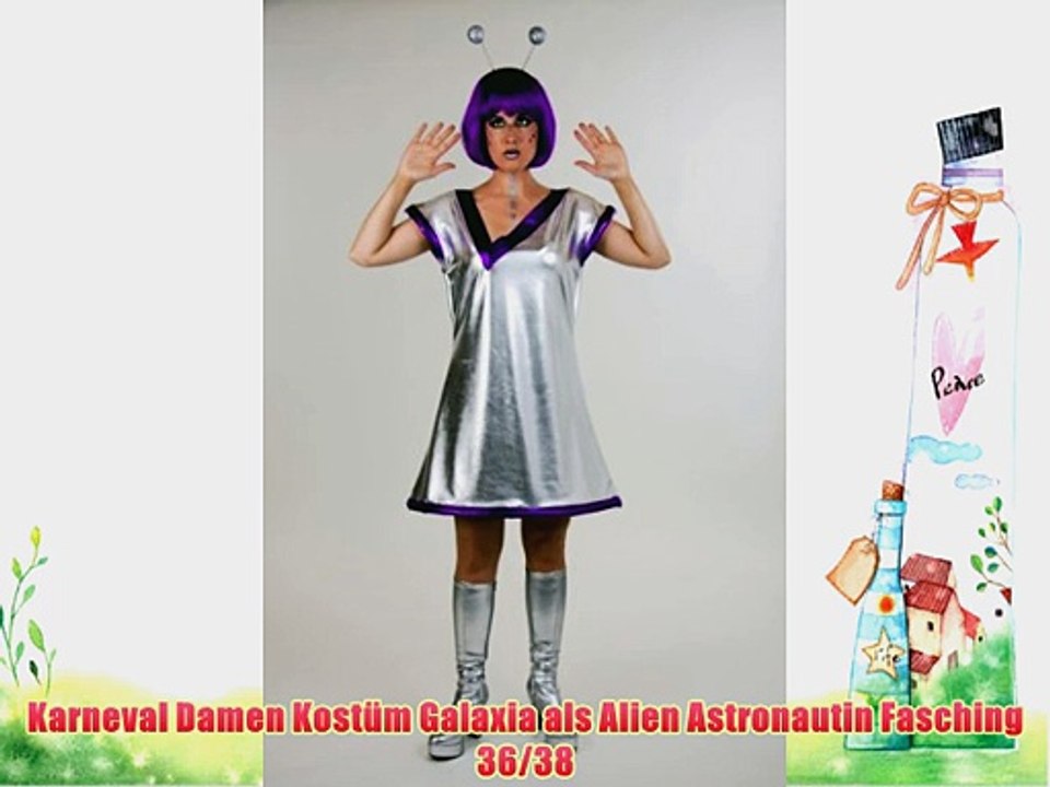 Karneval Damen Kost?m Galaxia als Alien Astronautin Fasching 36/38