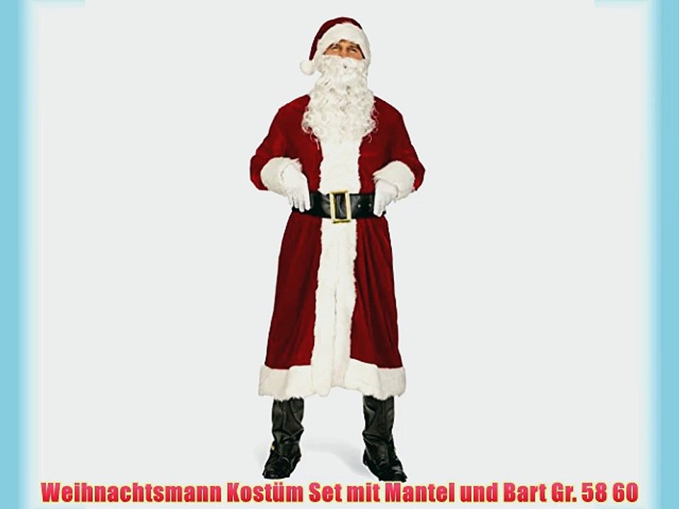 Weihnachtsmann Kost?m Set mit Mantel und Bart Gr. 58 60