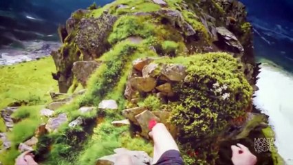 L'homme tout terrain qui court au bord du précipice