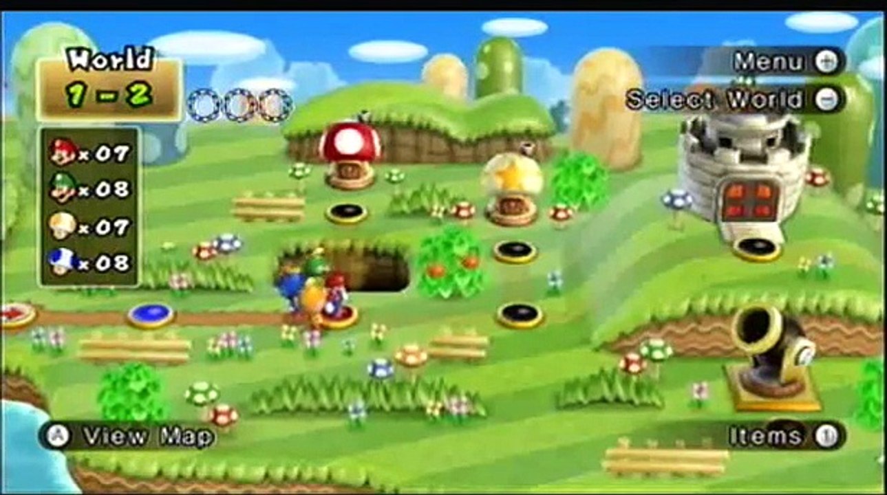 Much Games & Bangaa Play New Super Mario Bros Wii #1 - Get off my Yoshi !!!