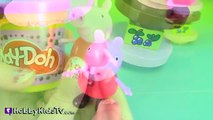 Peppa Pig Makes PLAY DOH LEGO Ice Cream Sandwich for Daddy Pig! George Pig Duplo