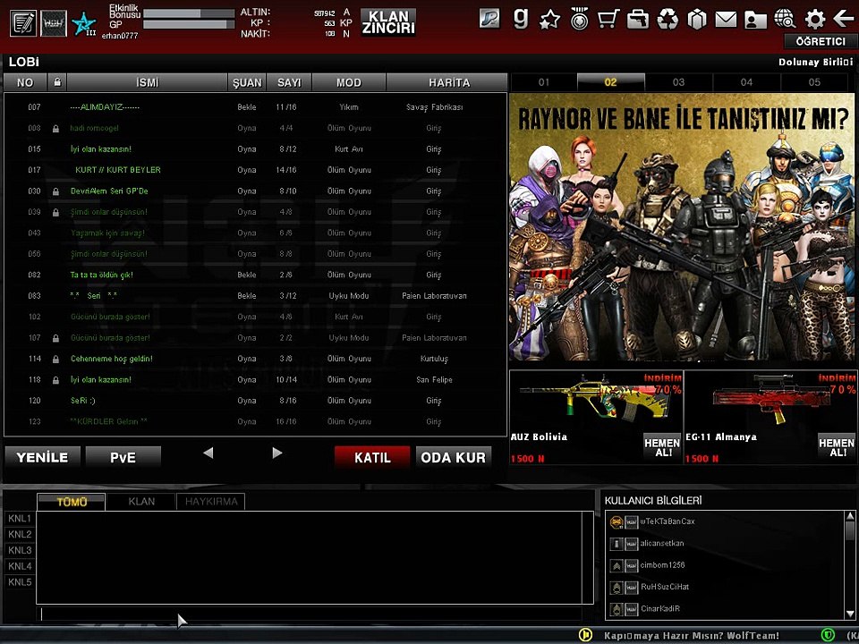 Wolfteam Envanter Kralı  MUSTAFA