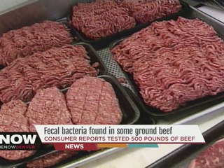 Fecal bacteria found in some ground beef