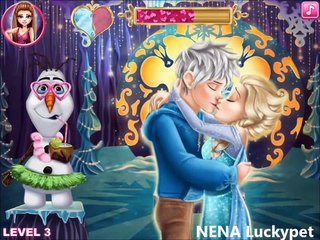 Disney Princess Elsa Kissing Jack Frost Gameplay-Fun Frozen Games-Kissing Games