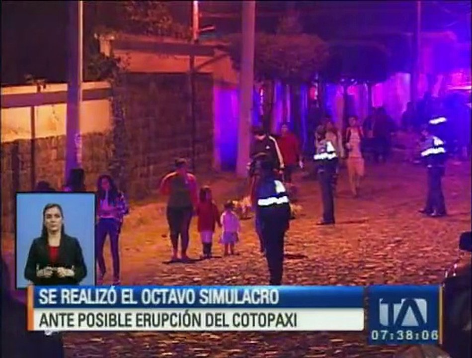 Se realizó el octavo simulacro de evacuación ante posible erupción del volcán Cotopaxi