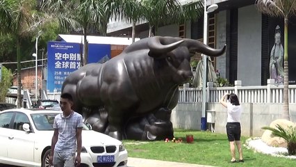 Stock market themed sculpture in China