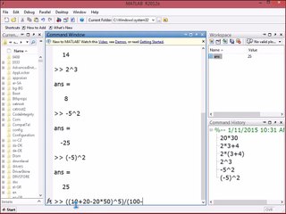 3 MATLAB ARITHMETIC EXPONENTS SYMBOLS PI