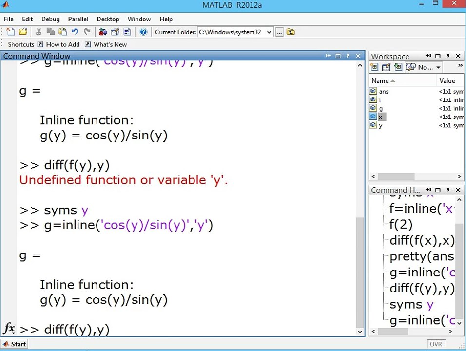 12 MATLAB CALCULUS