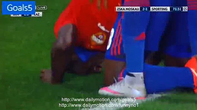 Seydou Doumbia 2 nd Goal CSKA Moscow 2 - 1 Sporting Champions League 26-8-2015