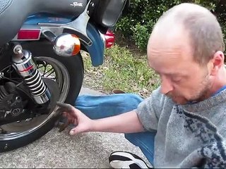 1986 Harley Sportster REAR brake pad change