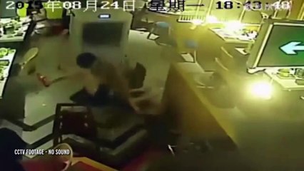 Watch shocking moment waiter pours boiling water over customer after she complained about him