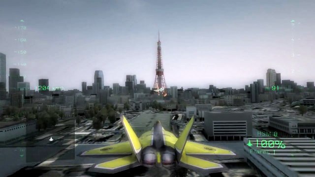 HAWX 2 Free Flight: F-22 Raptor With H.A.W.X. Bonus Skin Flying Through Tokyo