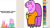 Peppa Pig en Español   Colorear a Mama Pig Juego de pintar