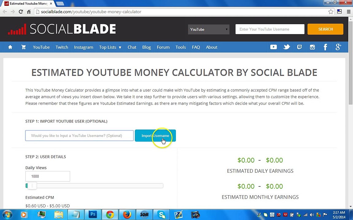 YouTube Money Calculator  Youtube Estimated Earnings Tool  Youtube Stats