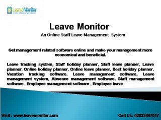 Annual Leave Planner, Staff Holiday Planner, Staff Holiday Tracker