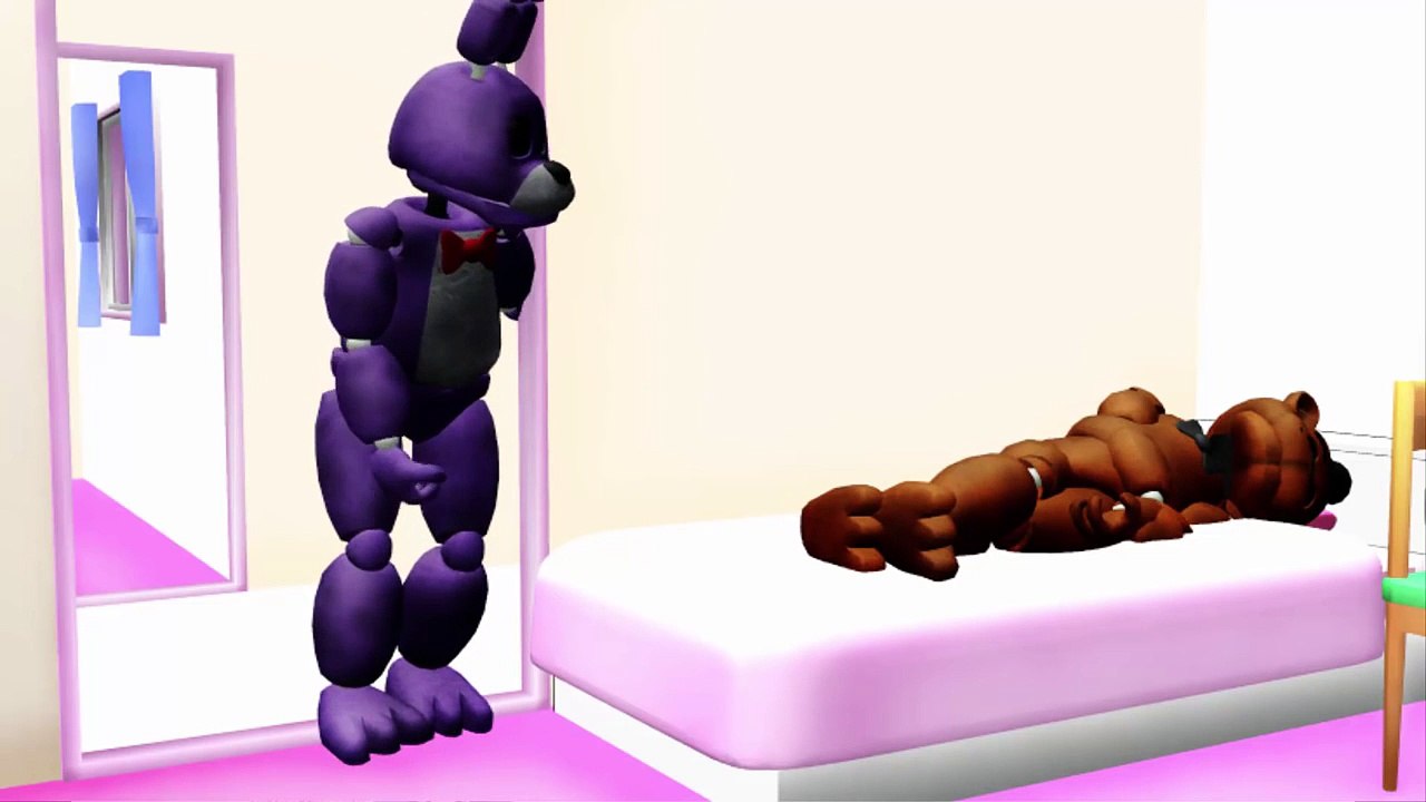 【MMD x FNAF】Bonnie kissing freddy when he sleep 【Bonnie x Freddy】