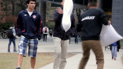 PILLOW FIGHT PRANK! (GETS ARRESTED)