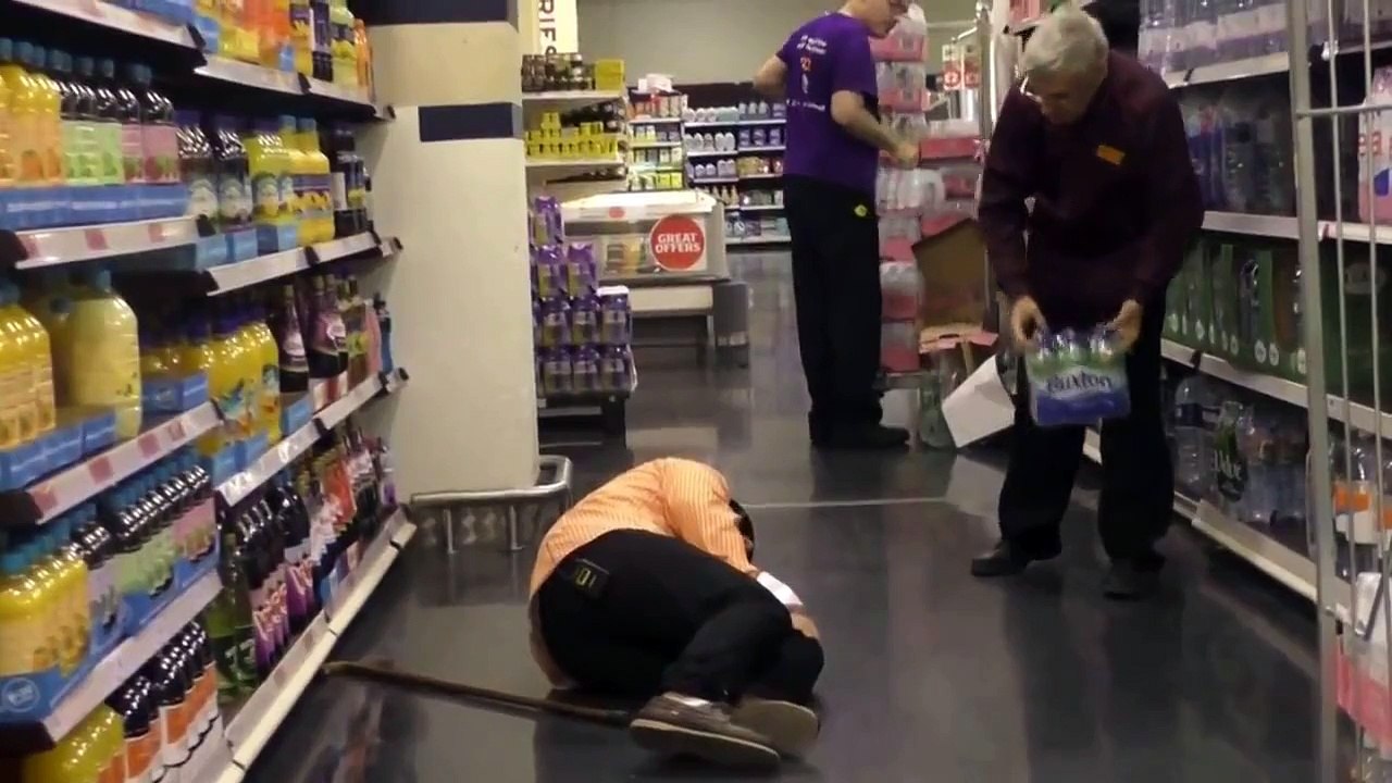 Falling Old Man Grandpa In Public Prank